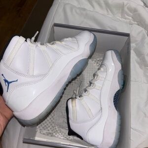 Jordan 11 White and Blue High-Top Sneakers used, box included